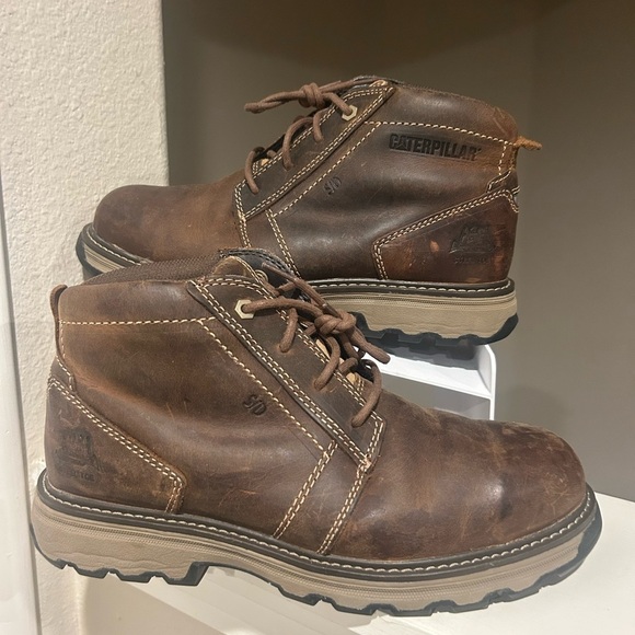 CAT Caterpillar Other - Caterpillar CAT Boots Mens Parker Esd Steel Toe Brown Work Boots P90715 Size 10